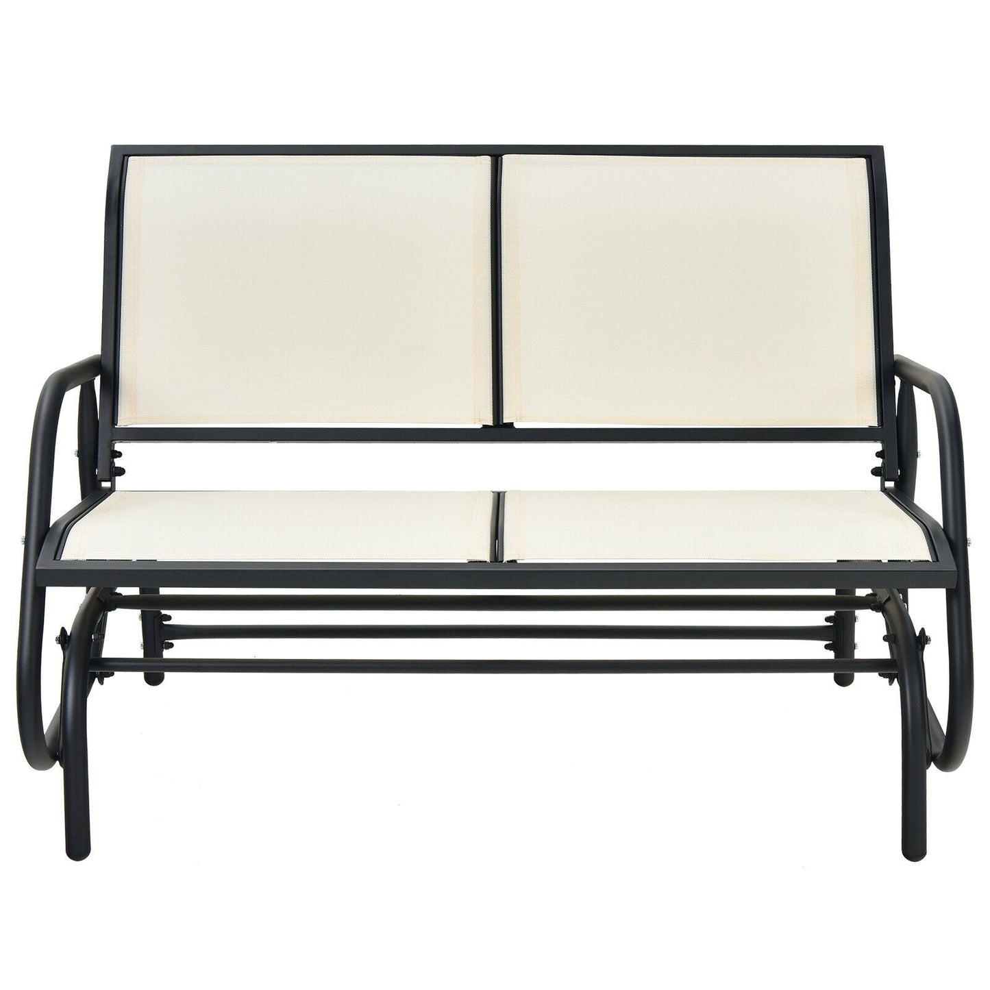 Swing Glider Chair 48 Inch Loveseat Rocker Lounge Backyard, Beige Patio Rocking Chairs & Gliders at Gallery Canada