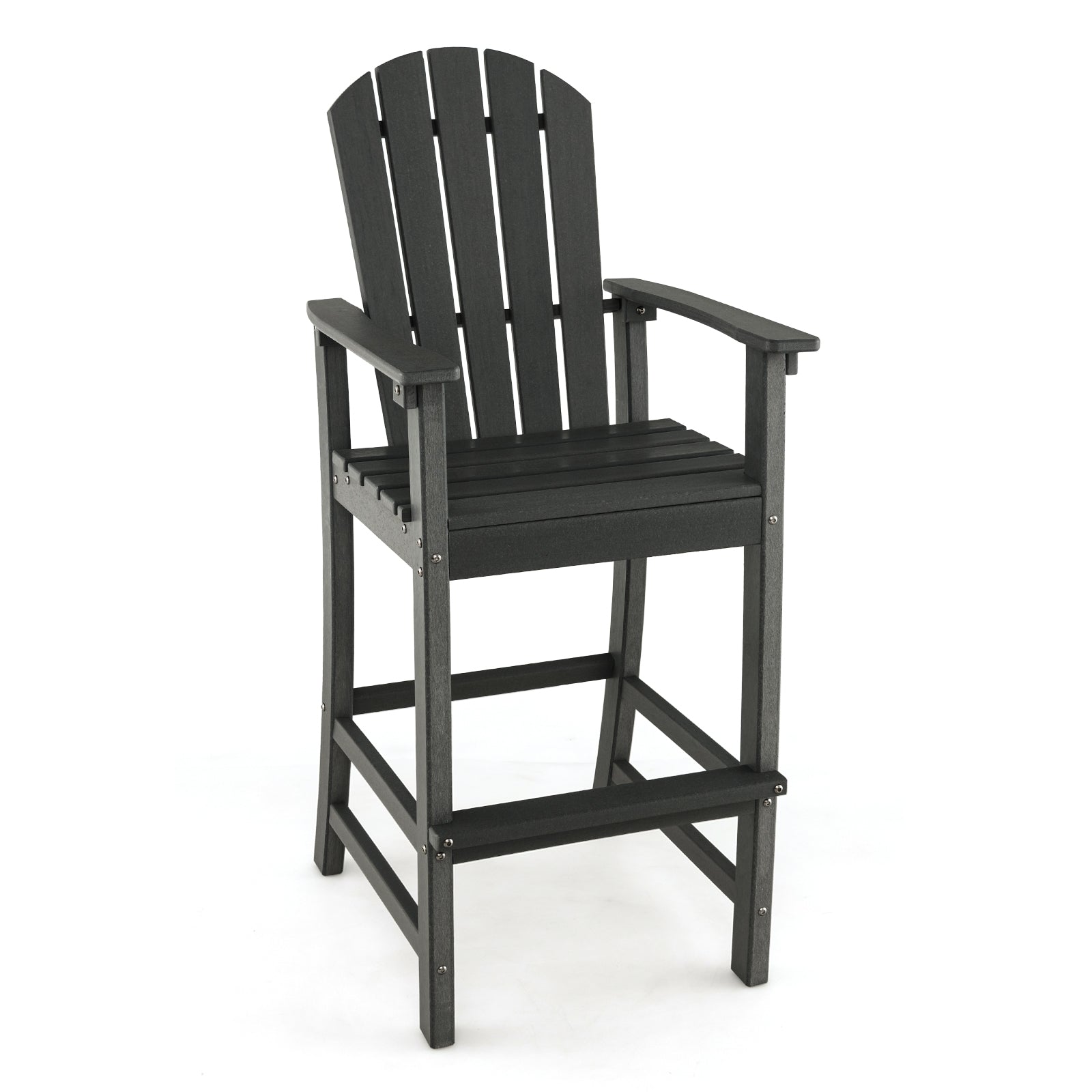 30 Inches Counter Height Outdoor HDPE Bar Stool, Black Patio Bar Furniture at Gallery Canada