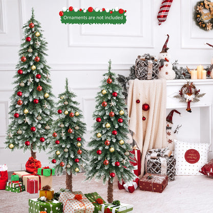 Pre-Lit Christmas Tree Set Of 3, Snowy Slim, Green Christmas Tree at Gallery Canada