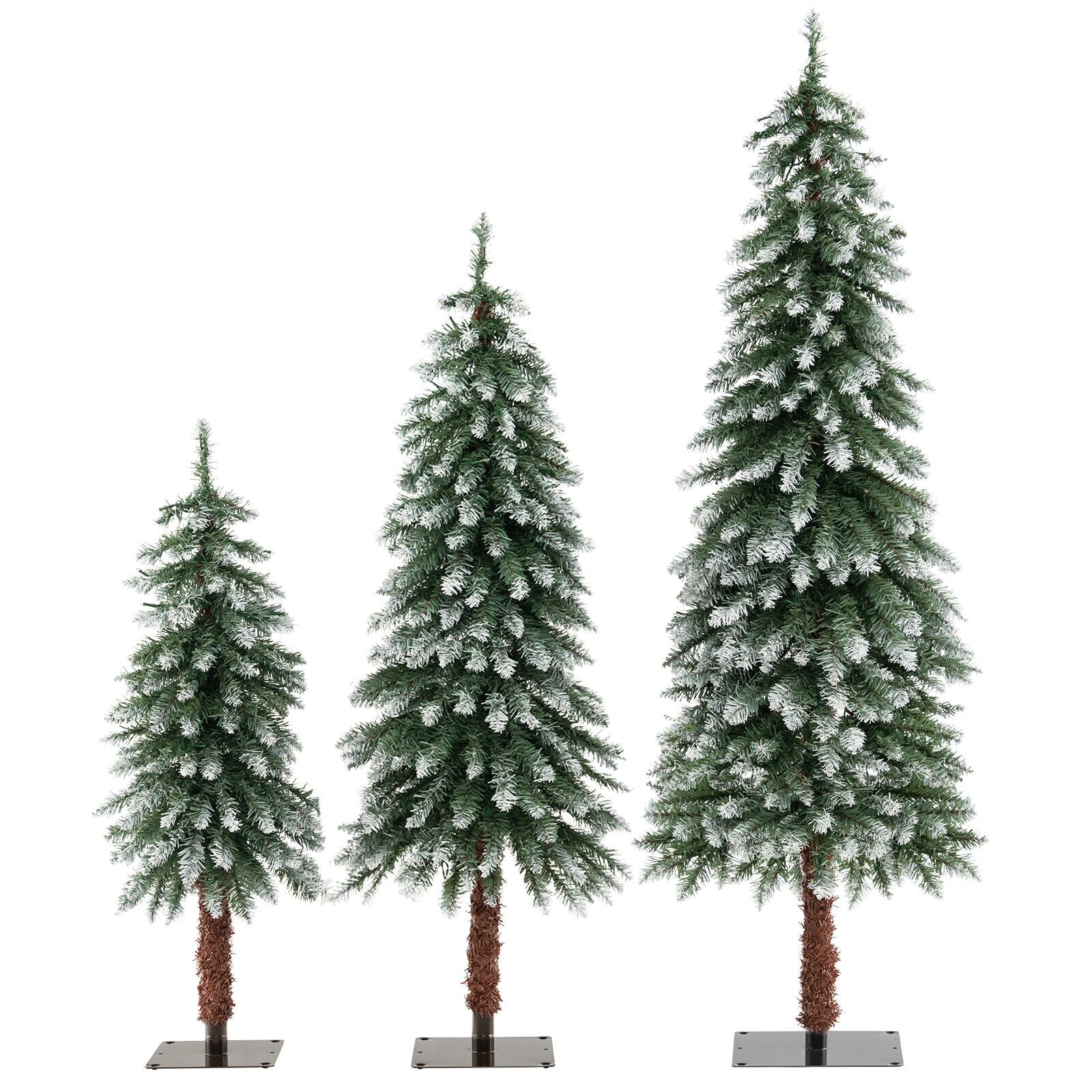 Pre-Lit Christmas Tree Set Of 3, Snowy Slim, Green Christmas Tree at Gallery Canada