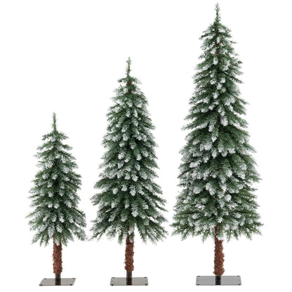 Pre-Lit Christmas Tree Set Of 3, Snowy Slim, Green Christmas Tree at Gallery Canada