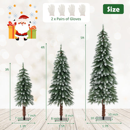 Pre-Lit Christmas Tree Set Of 3, Snowy Slim, Green Christmas Tree at Gallery Canada