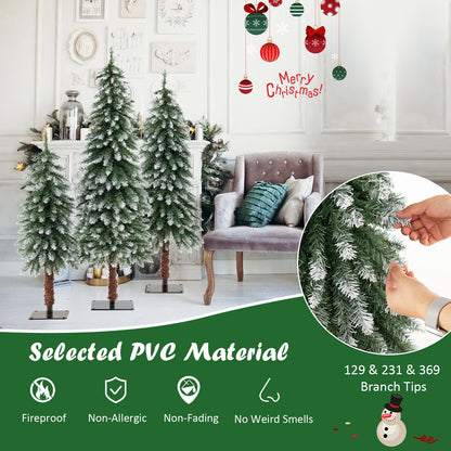 Pre-Lit Christmas Tree Set Of 3, Snowy Slim, Green Christmas Tree at Gallery Canada