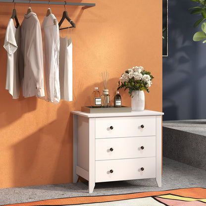 3 Drawer Dresser Chest of Drawers Bedside Table, White Cabinets & Chests at Gallery Canada