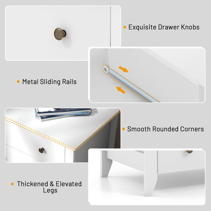 3 Drawer Dresser Chest of Drawers Bedside Table, White Cabinets & Chests at Gallery Canada