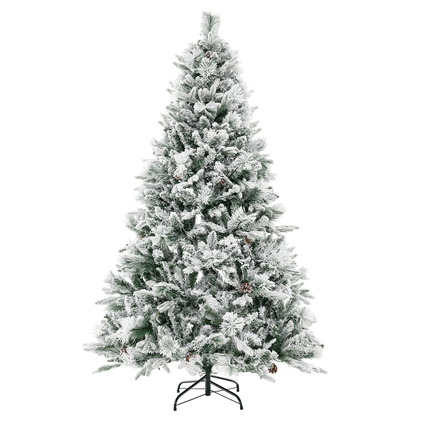 4.5/6/7 Feet Artificial Xmas Tree with Pine Needles and LED Lights-6 ft, Green Christmas Tree 6 ft at Gallery Canada