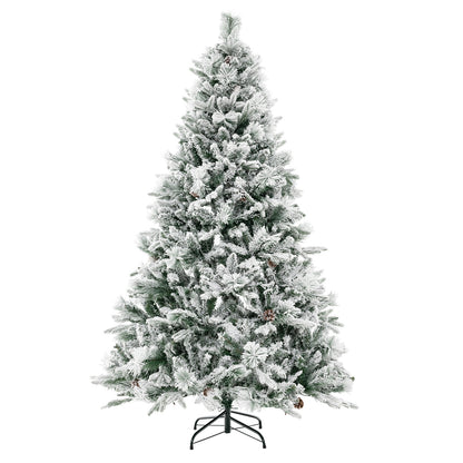 4.5/6/7 Feet Artificial Xmas Tree with Pine Needles and LED Lights-6 ft, Green Christmas Tree 6 ft at Gallery Canada