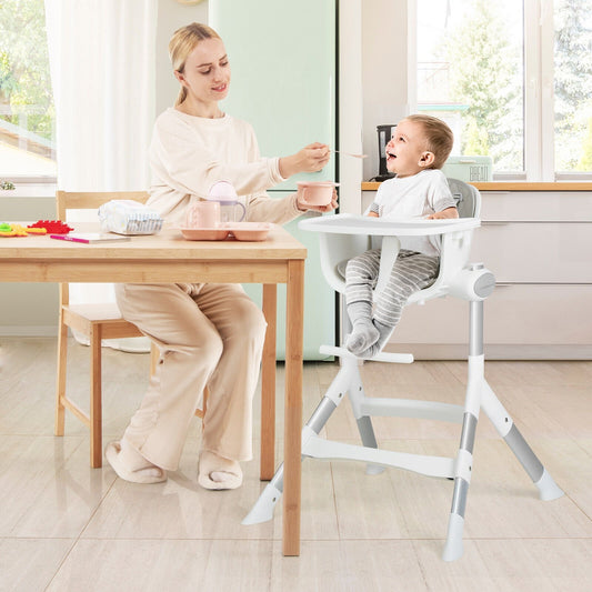 4-in-1 Convertible Baby High Chair with Aluminum Frame, Gray - Gallery Canada