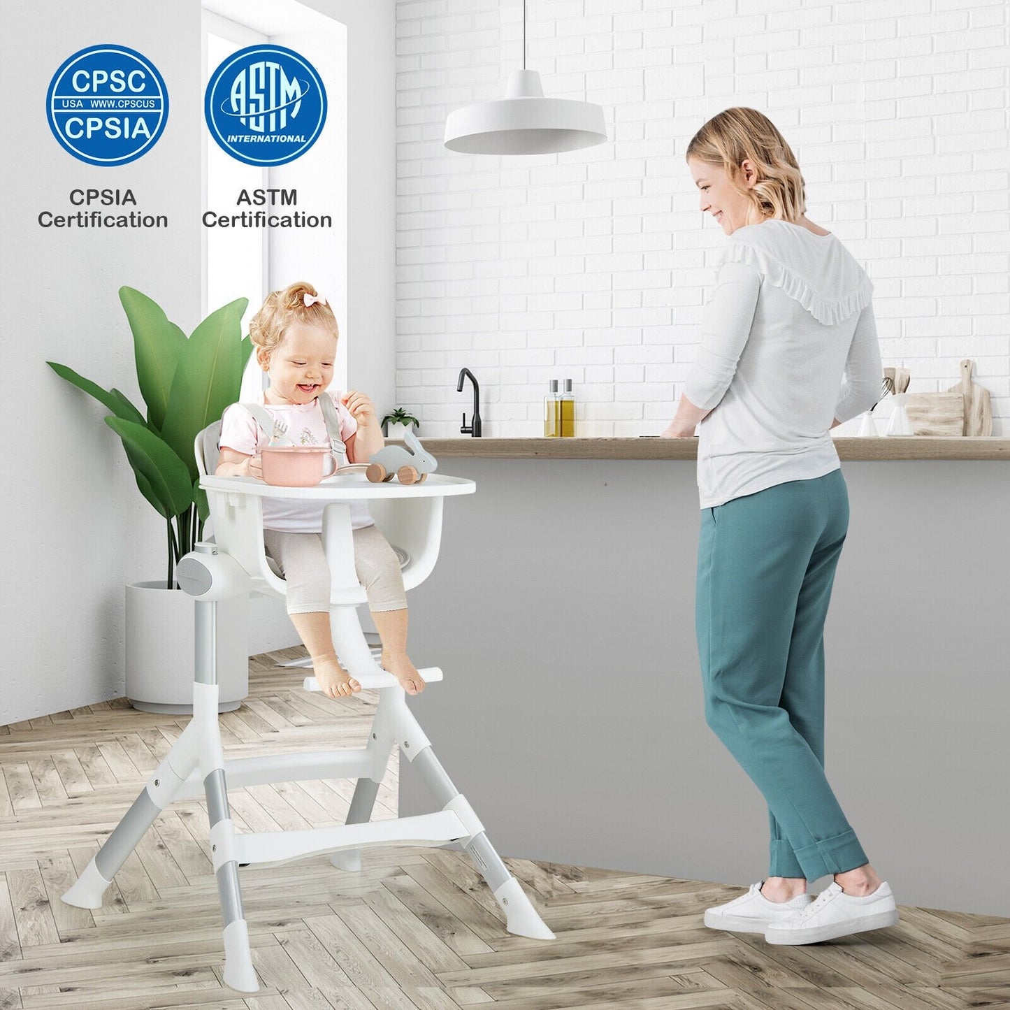 4-in-1 Convertible Baby High Chair with Aluminum Frame, Gray at Gallery Canada
