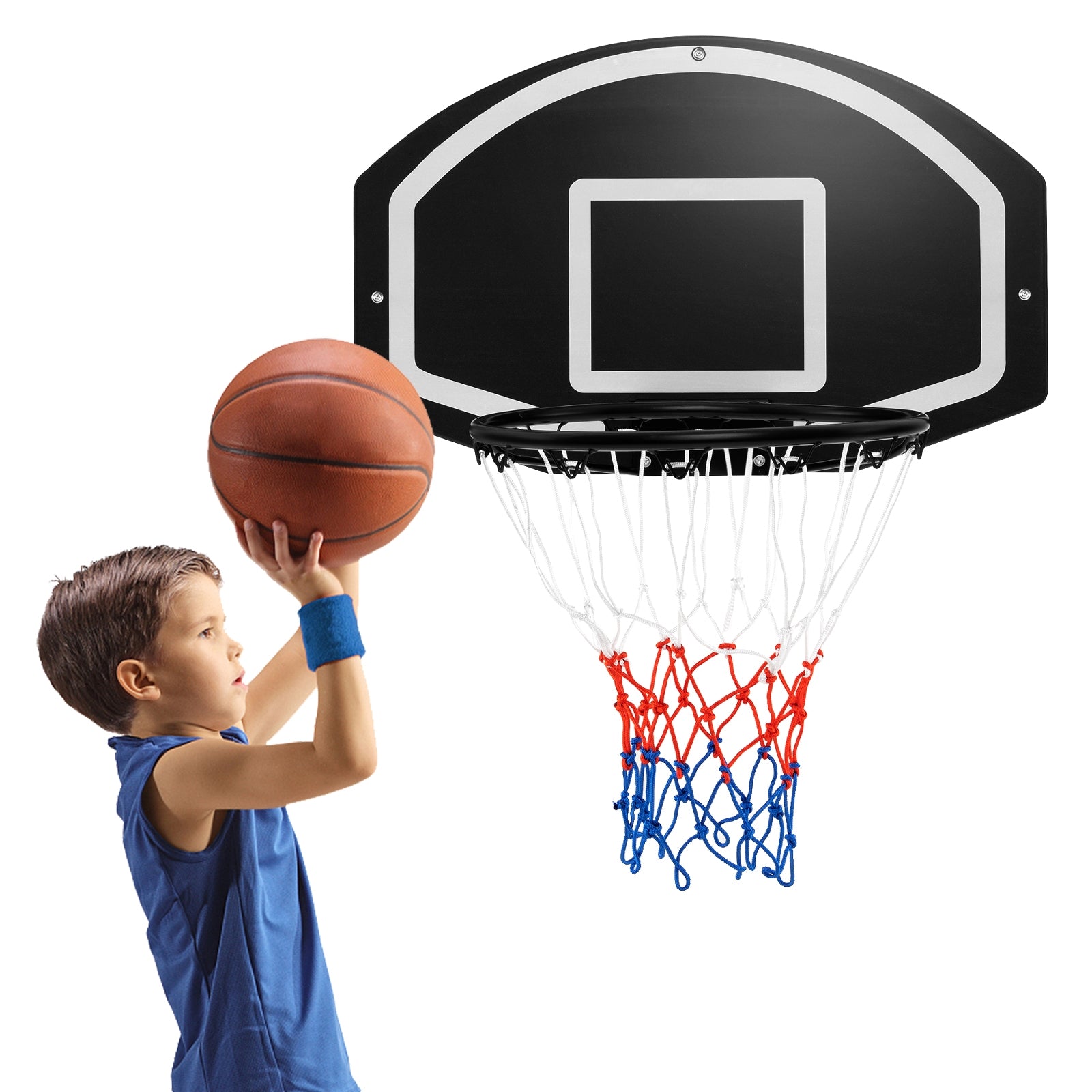 Wall Mounted Basketball Set for Kids Teens Adults, Black Sport Equipments at Gallery Canada