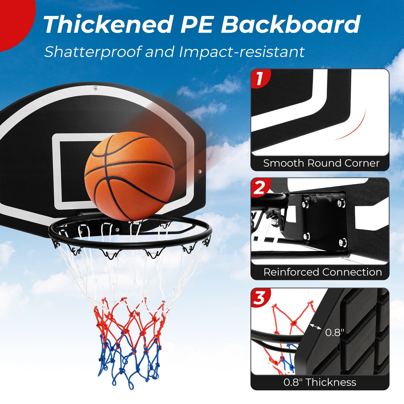 Wall Mounted Basketball Set for Kids Teens Adults, Black Sport Equipments at Gallery Canada