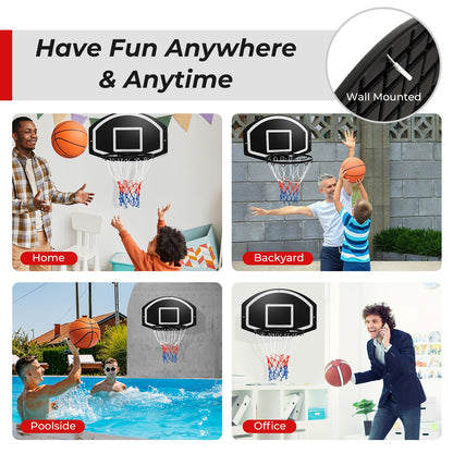Wall Mounted Basketball Set for Kids Teens Adults, Black Sport Equipments at Gallery Canada