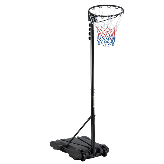 8.5 to 10 FT Adjustable Portable Basketball Hoop Stand with Fillable Base and 2 Wheels, Black