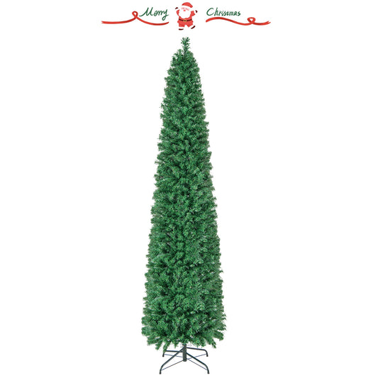 Pre-Lit Christmas Pencil Tree, 8 FT, Colorful Fiber Optics, Green Christmas Tree Green at Gallery Canada