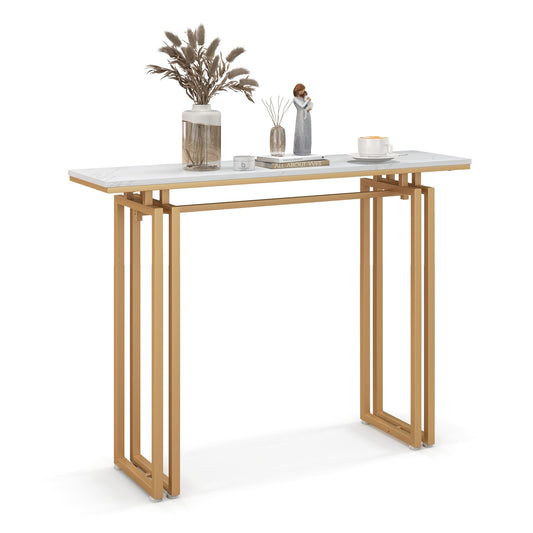43.5 Inch Console Table with Heavy-duty Metal Frame, Golden - Gallery Canada