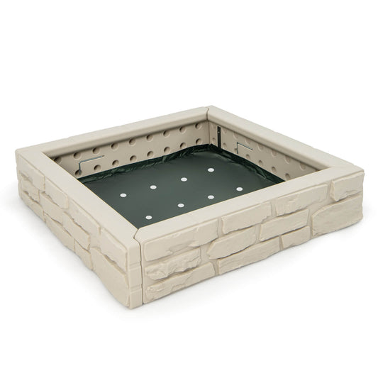 HDPE Kids Sandbox With Cover, Bottom Liner, White Sandboxes White at Gallery Canada