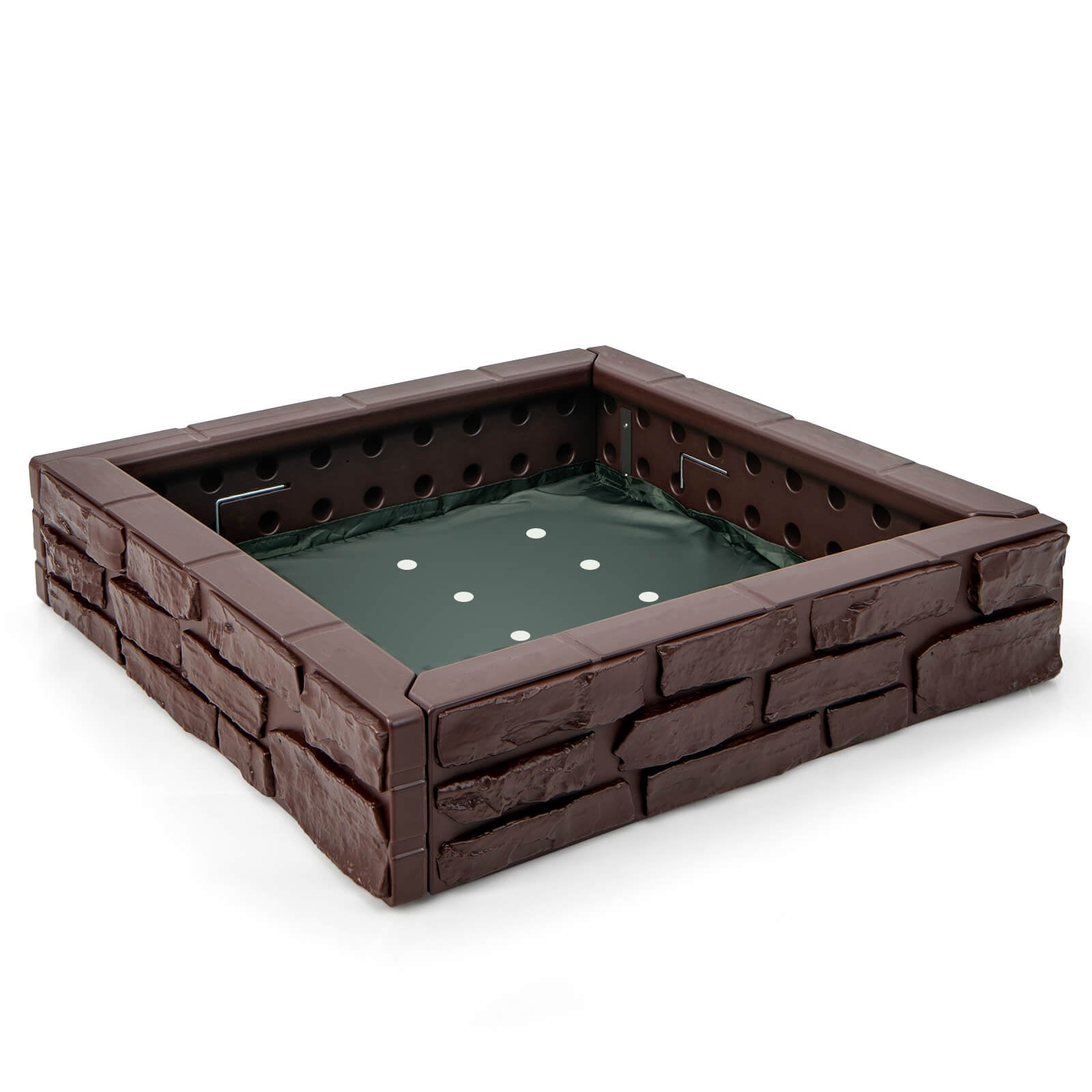 HDPE Kids Sandbox With Cover, Bottom Liner, 2-In-1, Brown Sandboxes at Gallery Canada