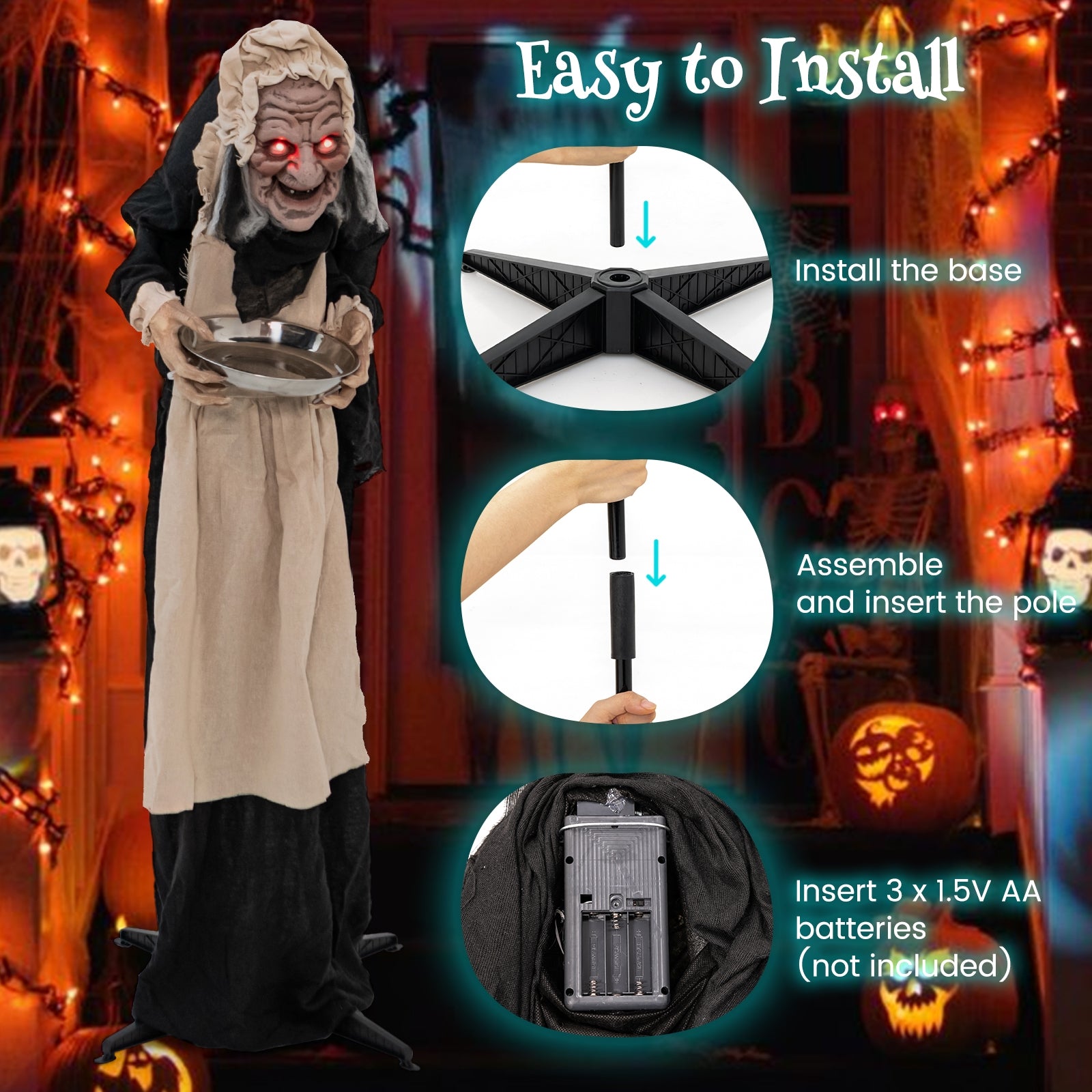 5.2 Feet Halloween Animated Standing Greeter, Multicolor Halloween at Gallery Canada