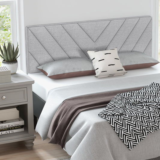 Linen Upholstered Headboard for Full and Queen Size Bed Frames, Gray - Gallery Canada