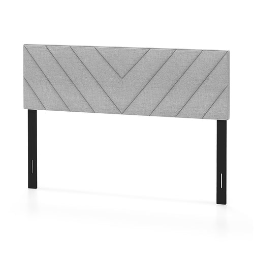 Linen Upholstered Headboard, Full Queen Size, Gray