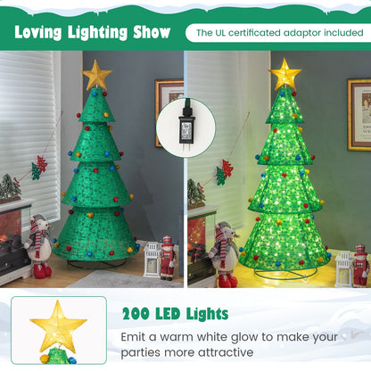 Pop-Up Christmas Tree, 200 Warm White LED Lights, Green Christmas Tree at Gallery Canada