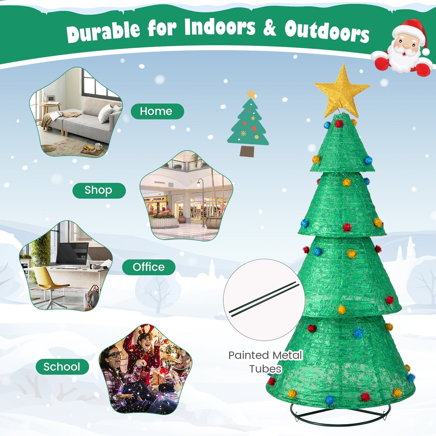 Pop-Up Christmas Tree, 200 Warm White LED Lights, Green Christmas Tree at Gallery Canada