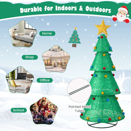 Pop-Up Christmas Tree, 200 Warm White LED Lights, Green Christmas Tree at Gallery Canada