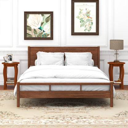 Set of 2 15 Inch 2-Tier Round End Table with Storage Shelf, Walnut End & Side Tables at Gallery Canada