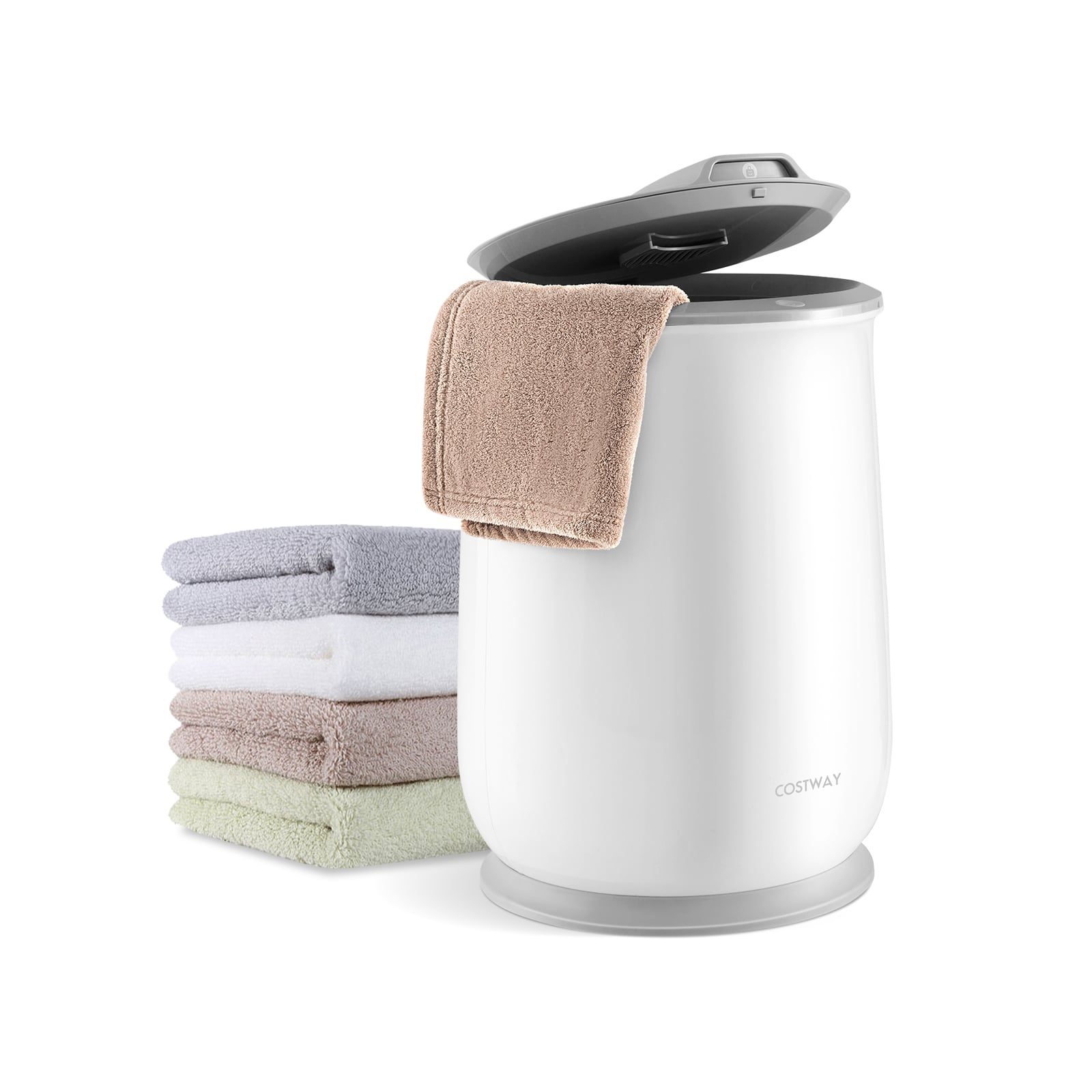 Towel Warmer Bucket With Auto Shut Off, White, Gray Dryers at Gallery Canada