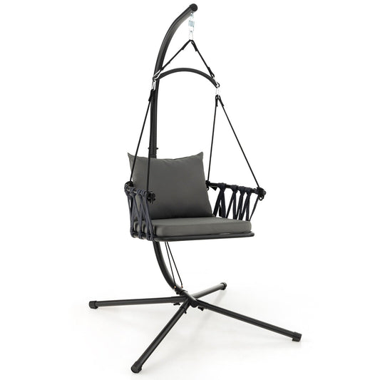 Hanging Swing Chair with Stand, Gray - Gallery Canada