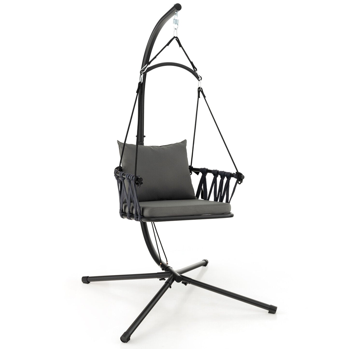 Hanging Swing Chair With Stand, Gray Porch Swings at Gallery Canada