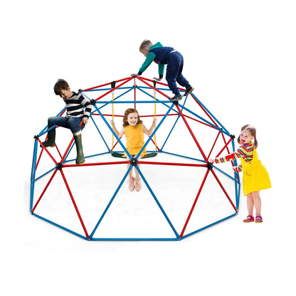 10 Feet Dome Climber with Swing and 800 Lbs Load Capacity, Red Climbers & Slides at Gallery Canada