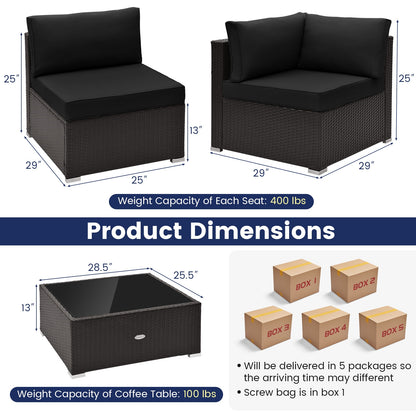 10 Piece Outdoor Wicker Conversation Set, Black Patio Conversation Sets at Gallery Canada