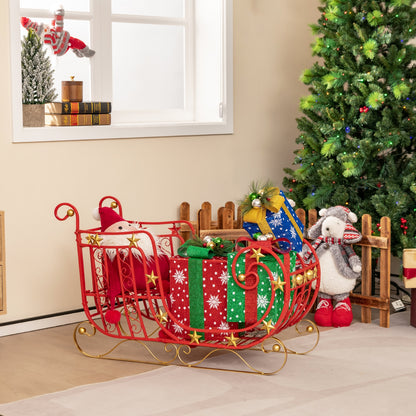 Metal Christmas Santa Sleigh, Large Cargo Area For Gifts, Red Christmas Decor & Accessories at Gallery Canada