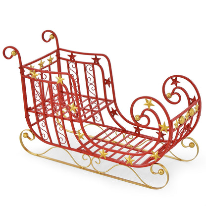 Metal Christmas Santa Sleigh, Large Cargo Area For Gifts, Red Christmas Decor & Accessories at Gallery Canada