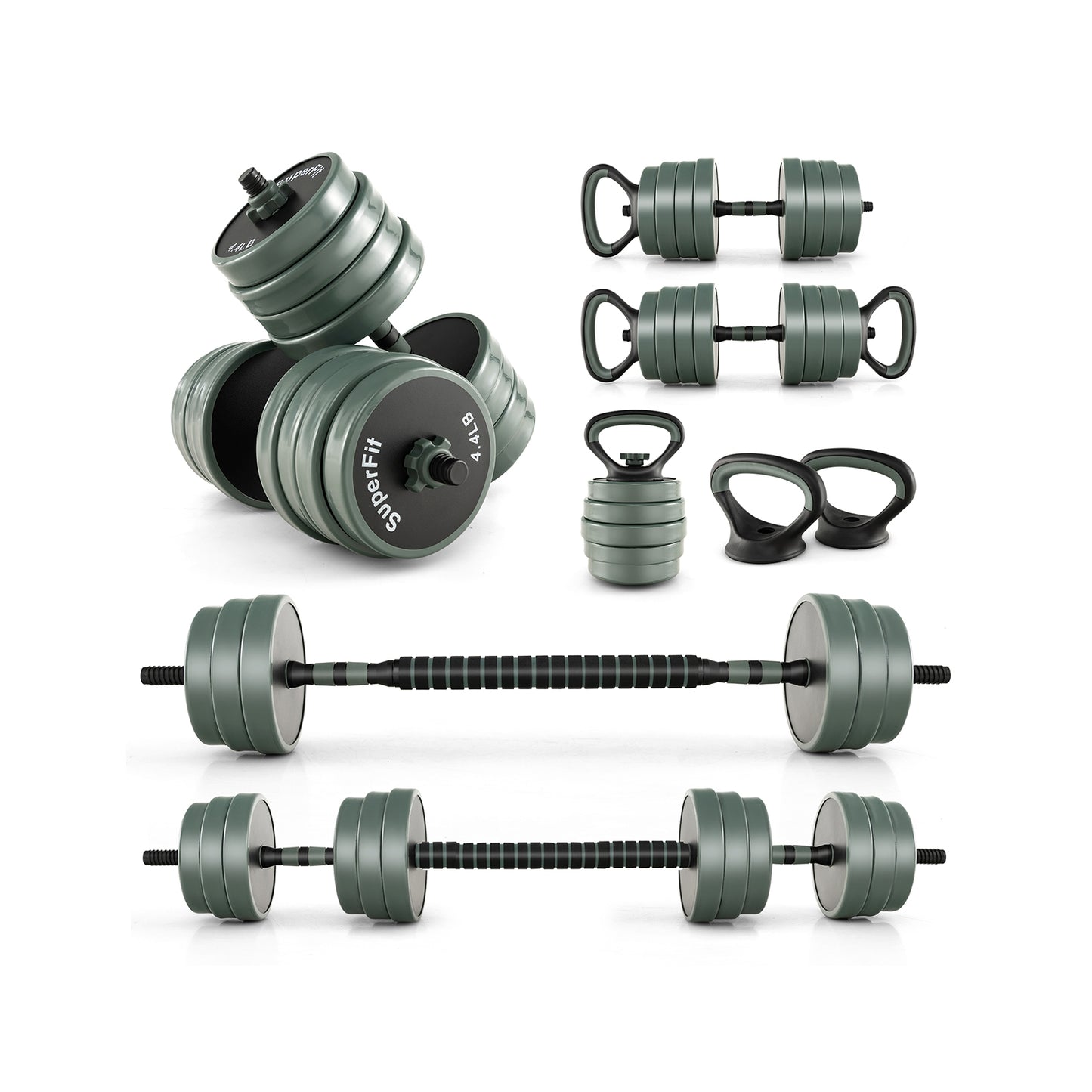 4 In 1 Adjustable Weight Dumbbell Set, Black Dumbbells at Gallery Canada