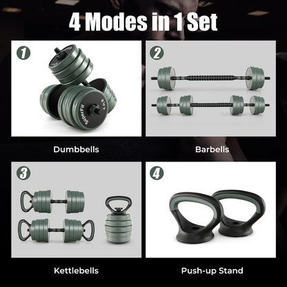 4 In 1 Adjustable Weight Dumbbell Set, Black Dumbbells at Gallery Canada