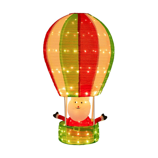 4.5 Feet Christmas Santa Claus with Hot Air Balloon, Multicolor - Gallery Canada
