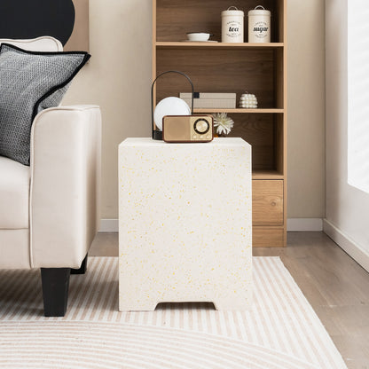 2-in-1 Gas Tank Holder Side Table, White Fire Pit Tables at Gallery Canada