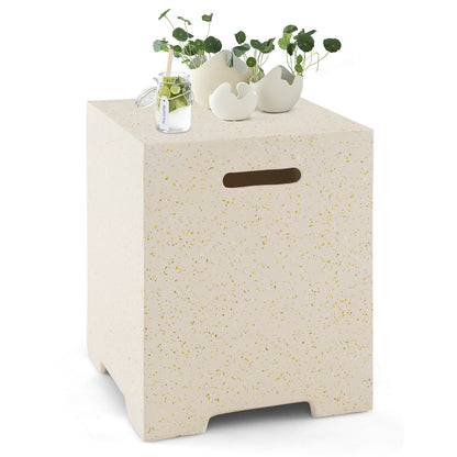 2-in-1 Gas Tank Holder Side Table, White Fire Pit Tables at Gallery Canada