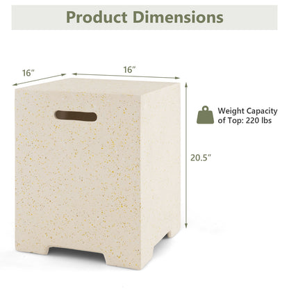 2-in-1 Gas Tank Holder Side Table, White Fire Pit Tables at Gallery Canada