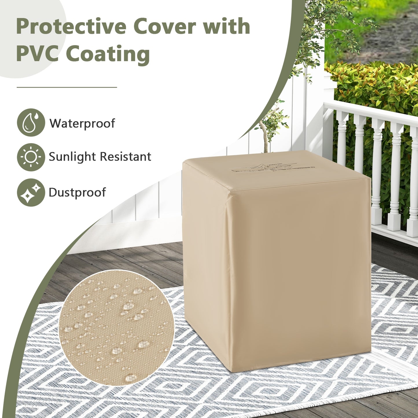 2-in-1 Gas Tank Holder Side Table, White Fire Pit Tables at Gallery Canada