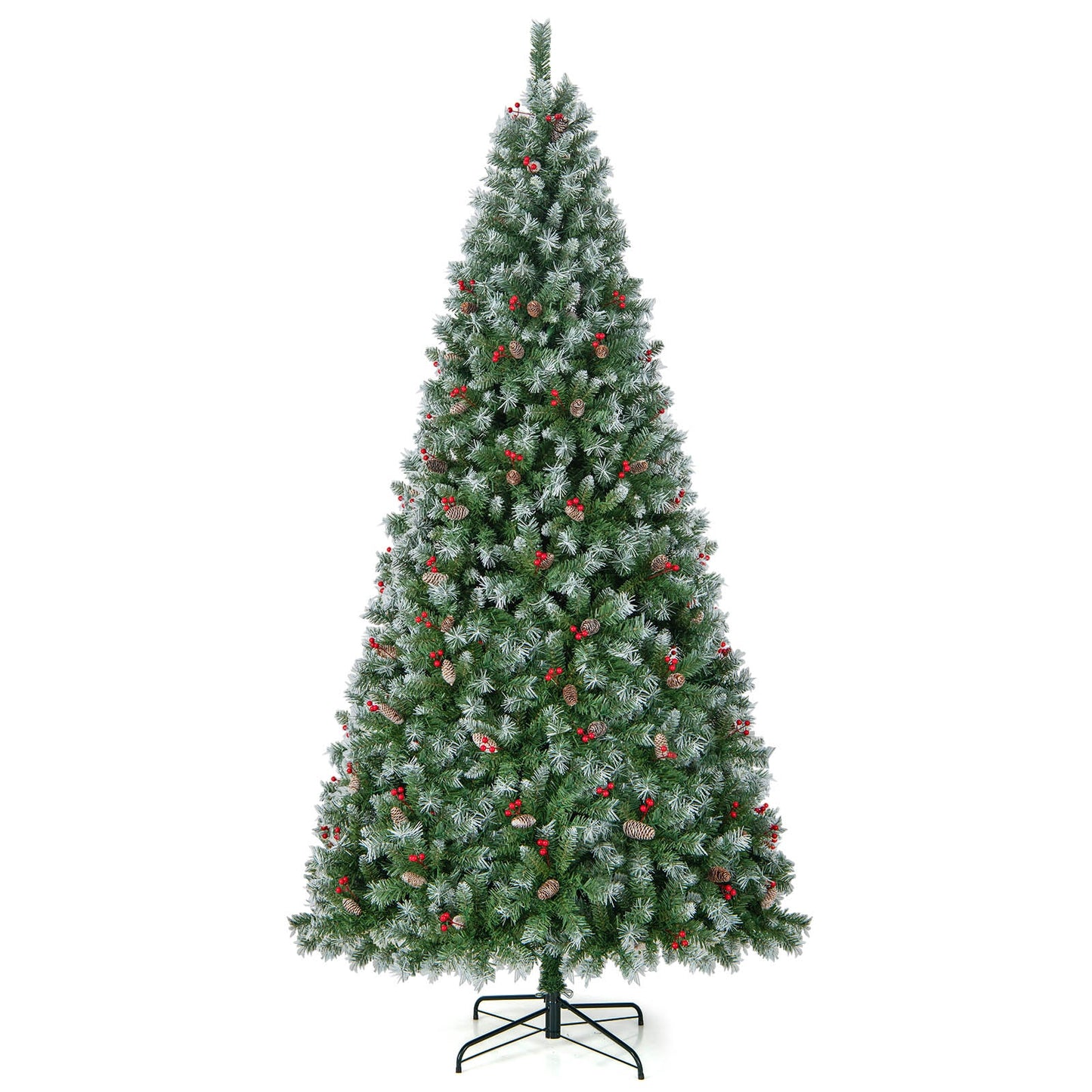 Hinged Christmas Tree with PVC Branch Tips and Warm White LED Lights-9 ft, Green Christmas Tree at Gallery Canada