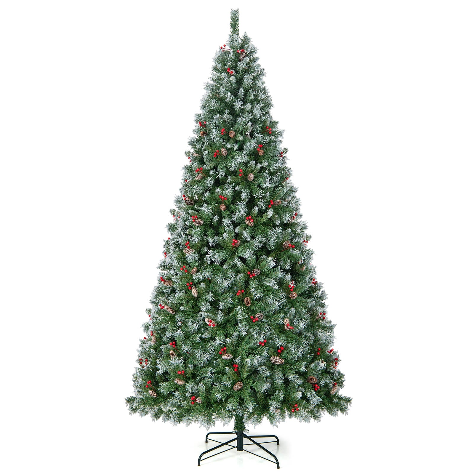 Hinged Christmas Tree with PVC Branch Tips and Warm White LED Lights-9 ft, Green Christmas Tree at Gallery Canada