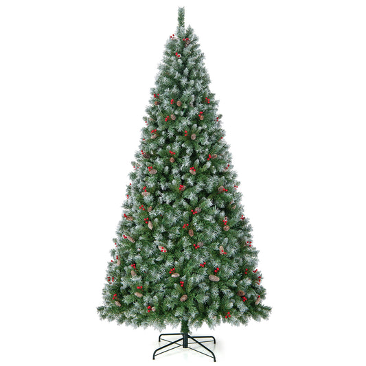 Hinged Christmas Tree with PVC Branch Tips and Warm White LED Lights-9 ft, Green Christmas Tree 9 ft at Gallery Canada