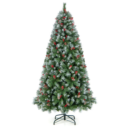 Hinged Christmas Tree with PVC Branch Tips and Warm White LED Lights-7.5 ft, Green Christmas Tree at Gallery Canada