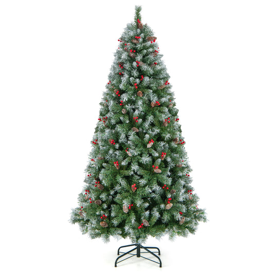 Hinged Christmas Tree, PVC Branch Tips, Warm White LED Lights, 7.5 ft, Green Christmas Tree Green at Gallery Canada