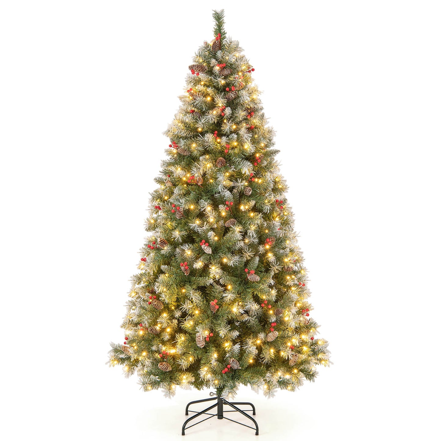 Hinged Christmas Tree with PVC Branch Tips and Warm White LED Lights-7.5 ft, Green Christmas Tree at Gallery Canada