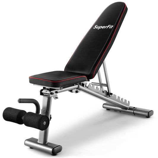 660 LBS Strength Training Bench, 10 Back 3 Seat, Full Body Workout, Black Benches Racks & Bars Black at Gallery Canada