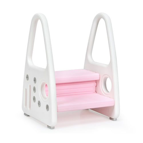 Kids Step Stool With Armrest, Pink